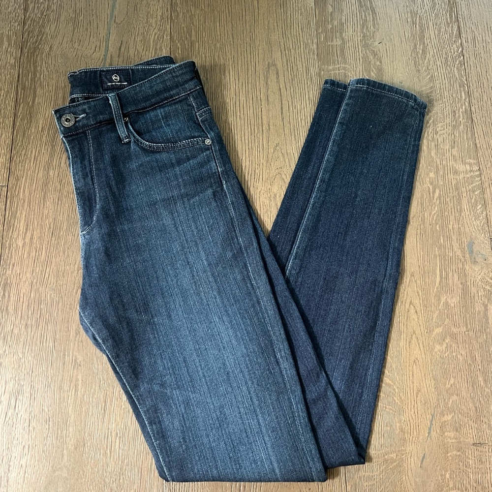 ❤️ AG Adriano Goldschmied The Farrah Skinny High Rise Dark Wash Jeans